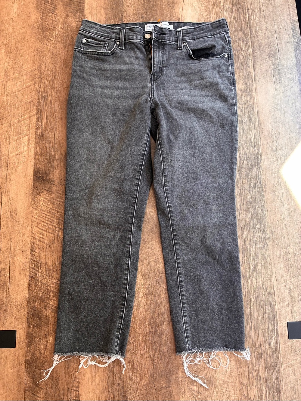 Levi's Women's Boyfriend Jeans in Washed Charcoal with Frayed Hem